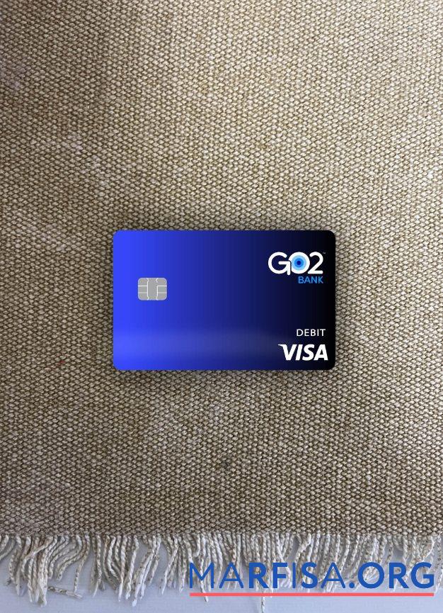 Downloadable GO2 bank visa debit card photolook front download for verification